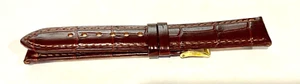 New Accutron DARK BROWN Croc Grain Signed Watch Strap w/GF or SS Signed Buckle - Picture 1 of 8