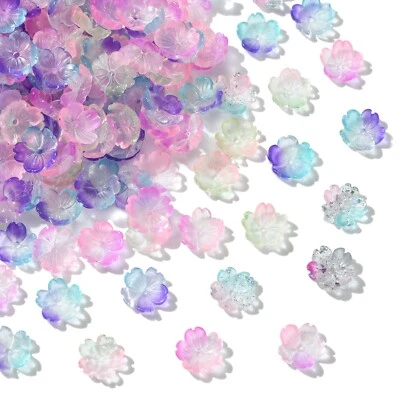 300x Tapas de cuentas de flores de resina que brillan en la oscuridad para hacer joyas brazaletes hágalo usted mismo Foto 1 de 4