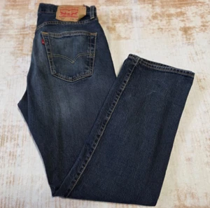 Levis 501 Jeans Mens 33x30 Button Fly Straight Relaxed Fit Blue - Picture 1 of 10