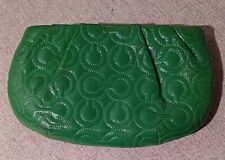 🔥Elegant COACH Signature Debossed GREEN Patent Leather Wristlet B1093 - 43229