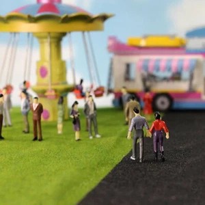 100pcs Model Trains O Scale 1:50 Painted Figures Standing Seated People P50 - Picture 1 of 7