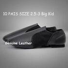 Linodes 10 PAIRS 2.5-3 Big Kid Genuine Leather Dance Jazz Shoes 8.5 inch