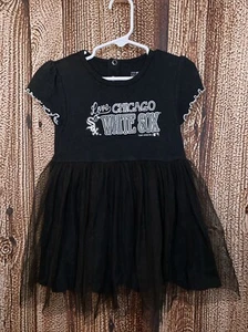 Chicago White Sox Baby Girl's Romper One Piece Black Tulle Skirt Size 4T - Picture 1 of 4
