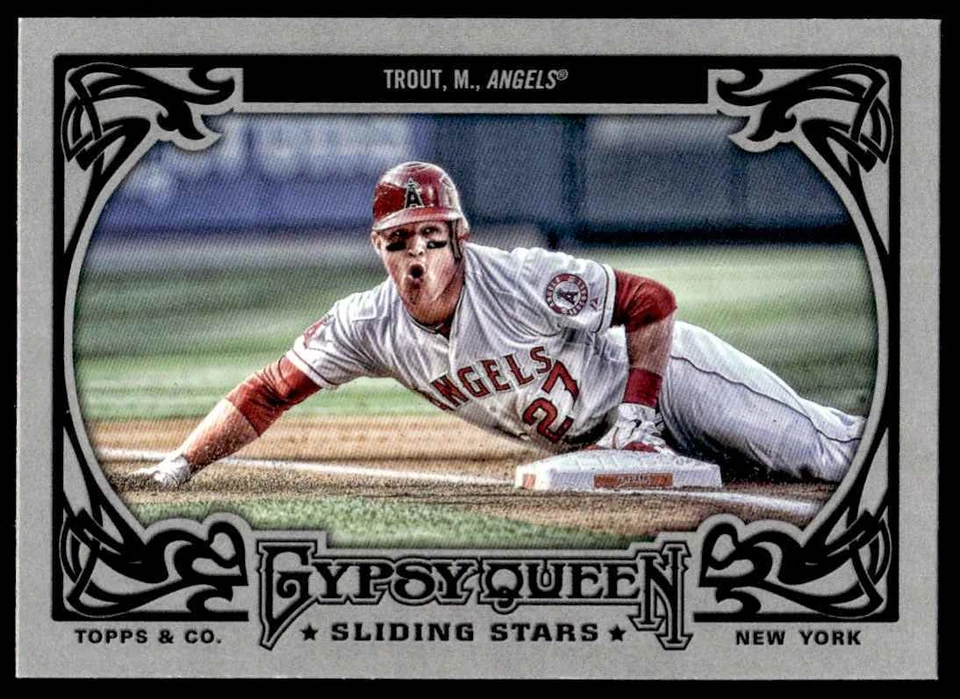 2013 Topps Gypsy Queen Sliding Stars Mike Trout Los Angeles Angels #SS-MT R99 - Image 1 of 2