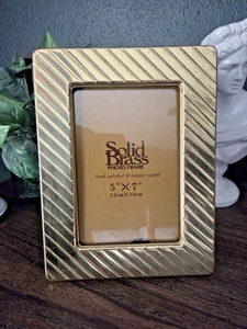Solid Brass Photo Album 5x7 Picture Frame with Hidden Storage Vintage Patina - Picture 1 of 10