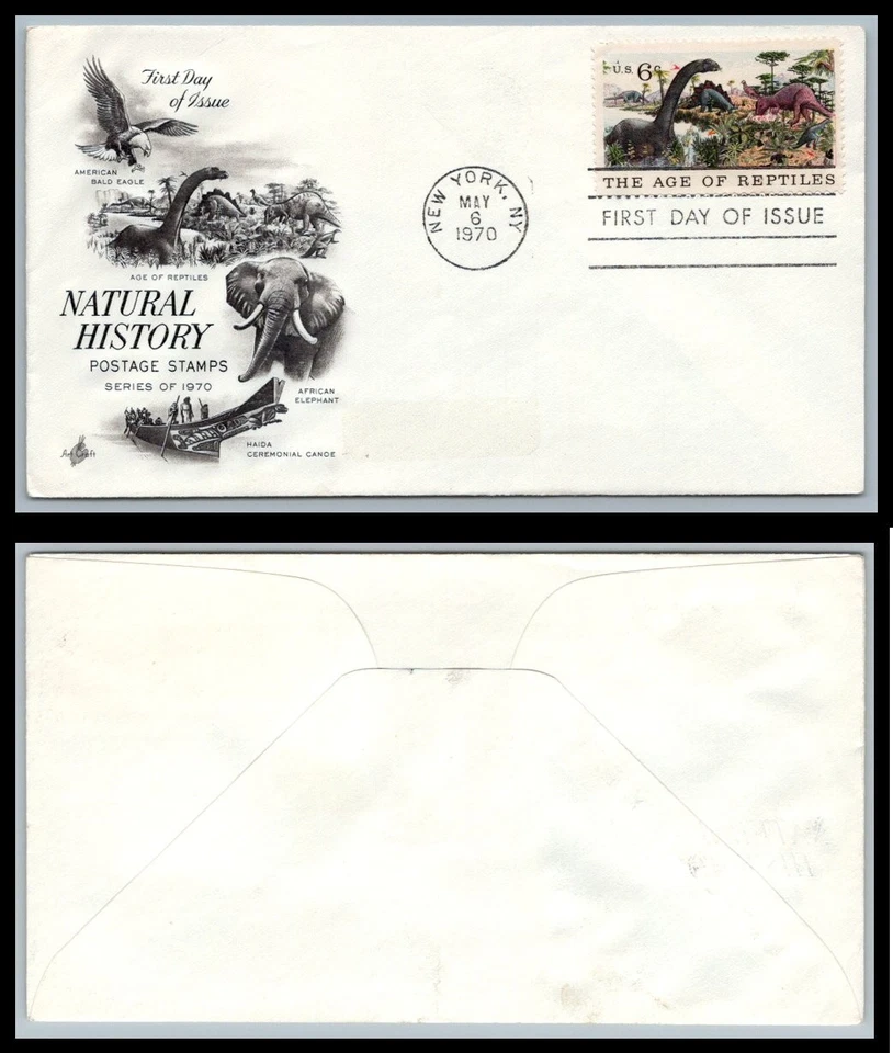 US FDC # 1390 6c Natural History  ArtCraft  black cachet 1970, 9p9420 - Image 1 of 1