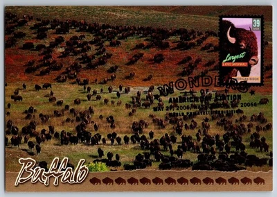 #4041 Wonders of America Largest Mammal Bison FDC Maxi Card w/Pictorial Cancel - Image 1 of 2