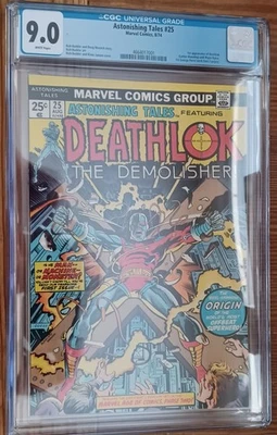 Astonishing Tales #25, CGC 9.0/WP/VF,NM, 1st Deathlok, George Perez,Rich Buckler - Image 1 of 3
