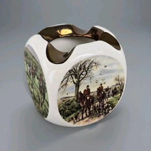 ART DECO GRAY'S POTTERY CUBE FOX HUNTING ASHTRAY - Picture 1 of 5