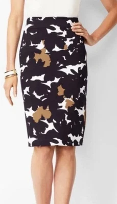 NUEVO CON ETIQUETAS Falda Lápiz Talbots Para Mujer Talla 10 Negra Mezcla Rayón Completamente Forrada Foto 1 de 4