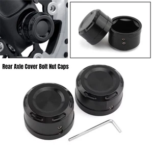 Black Rear Axle Cover Bolt Nut Cap For Harley Softail Fat Bob Street Bob 2018-24 - Picture 1 of 10