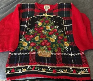 Vintage Heirloom Collectibles Christmas Sweater Ladies Size Small 1997 Tree Knit - Picture 1 of 3