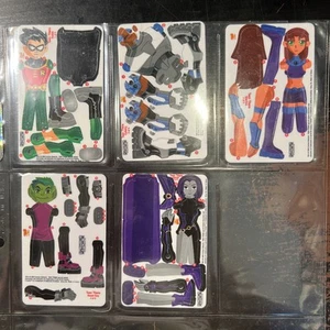 5x DC Comics 2003 Cartoon Network Z Cardz Teen Titans 3-D Plastic 5 Card Set 1-5 - Picture 1 of 12