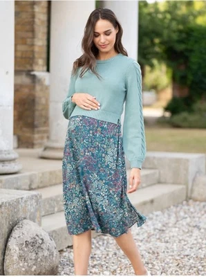 Vestido Top Tejido Desmontable Seraphine Sage Paisley Maternidad Enfermería Talla 14 Nuevo con Etiquetas Foto 1 de 4