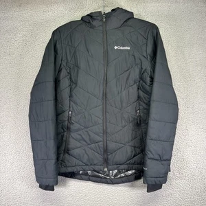 Columbia Jacke Damen klein schwarz himmlisch Kapuze Omni-Heat isoliert durchgehender Reißverschluss - Bild 1 von 7