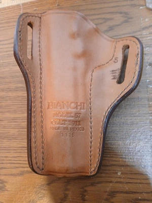 BIANCHI MODEL 57  M11 5 HOLSTER,  Right-Hand Belt Slide, Colt 1911 Carry B11 - Image 1 of 4