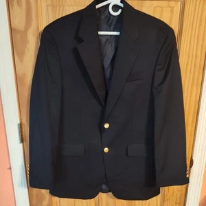 Blazer deportivo Chaps para hombre de lana negro estructura hombro talla 38R botones dorados - Imagen 1 de 19