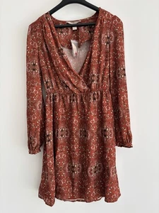 Brick Red Floral Dress - Picture 1 of 7