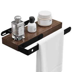 Walnut Modern Wall-Mounted 8 Inch x 4.25 Inch x 1 Inch Floating Shelf with 1 ... - Picture 1 of 7