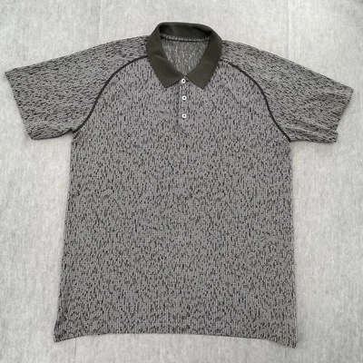 Lululemon 衬衫成人 2XL 灰色 Polo 金属通风技术短袖男式 XXL — 第 1/4 张图片