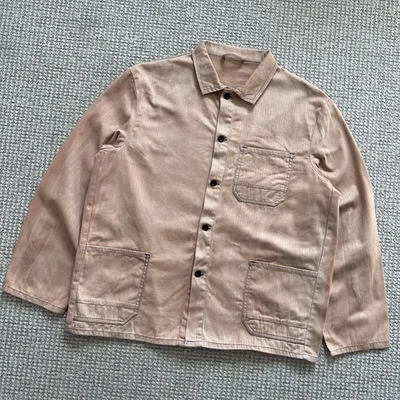 Chaqueta De Colección Francesa HBT Espiga Desteñida por el Sol Algodón Melocotón Funciona Envejecida Foto 1 de 4