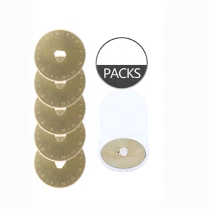 5pcs Titanium Coated 45mm Rotary Cutter Blades Cutting Quilting for OLFA fiskars - Picture 1 of 4