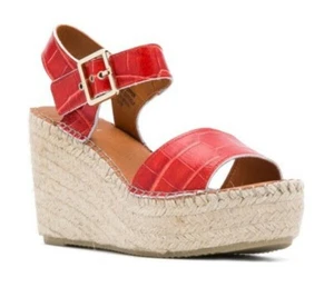 Carvela UK 7 (40) Damen Espadrilles Orange Kroko Print Leder Sommer Plateau - Bild 1 von 12