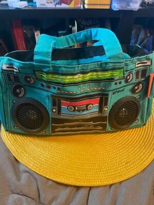 Vintage Parcel Boombox Speaker Cassette Tape Handbag Turqoise - Picture 1 of 8