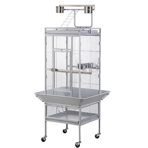 61" Parrot Bird Pet Cage Large Play Top Parakeet Finch Cage with Rolling Stand - Picture 1 of 19