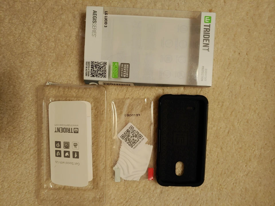 Trident Aegis Series Dual Layer Case and Screen Protector for LG Lucid 3 Black  - Image 1 of 2