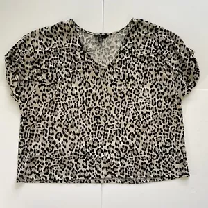 Camisa Jules & Leopold Mujer XLarge Estampado Leopardo Manga Corta Calce Suelto - Imagen 1 de 7