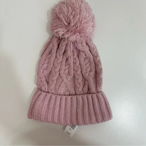 GAP Kids Pink Cable Knit Beanie with Pom S/M - Picture 1 of 4
