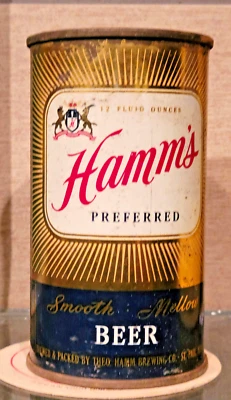 Lata de cerveza Hamms 1954 preferida de acero tapa plana St Paul MN con tapa de 4 % Foto 1 de 4