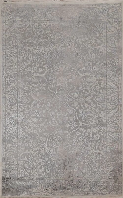 Modern Style Turkish Area Rug Grey 5x8 ft Bedroom Carpet - Image 1 of 4