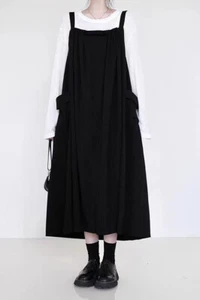 Punk Womens A-line Suspender Dress Casual Loose Casual Pullover Long Dress - Picture 1 of 8