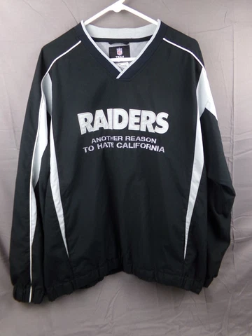 Custom Embroidered NFL Throwback Oakland Raiders Hate California Jacket Mens XL Cover
