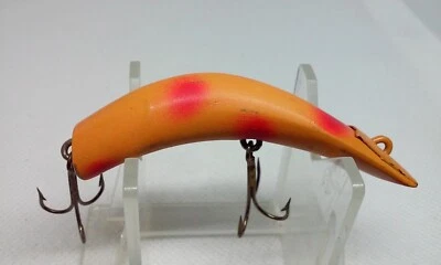 Vintage KAUTZKY LAZY IKE 2 Orange Red Dot 2 1/2" Diving Crankbait Fishing Lure - Image 1 of 4