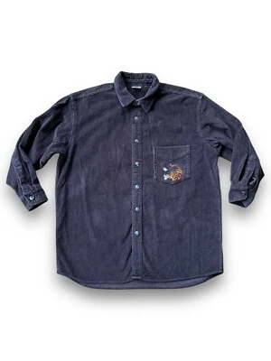 Винтажная коричневая вельветовая рубашка 90-х The Disney Store Tigger Winnie the Pooh XL/XXL - Изображение 1 из 4