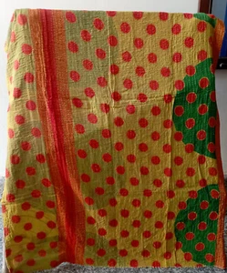 Indian Handmade Kantha Vintage Quilt Gudari Throw Cotton Bedspread Blanket Twin - Picture 1 of 2