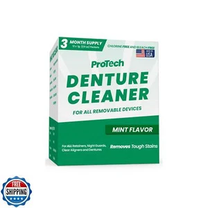 Pro Tech Denture Cleaner - 90 Cleanings (0.23 Per Cleaning) 12 Pack/3 Month S - Picture 1 of 5