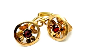 Antique European 14k Yellow Gold Dormeuse Victorian Earrings - Picture 1 of 8