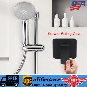 Shower Tap Control Valve Brass +Handle Bathroom Hot/Cold Mixer Faucet Wall Mount - Picture 1 of 9