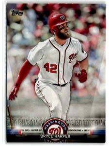 2018 Topps Bryce Harper Jackie Robinson Day Insert TS-1 Nationals Phillies Card
