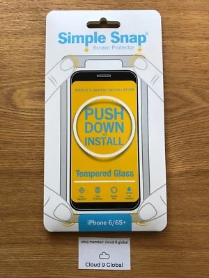 Protector de pantalla simple a presión de vidrio templado para Apple iPhone 6/6S+ Plus FÁCIL INSTALACIÓN Foto 1 de 3