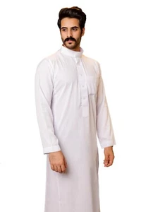Thobe jubba Dishdasha Thawb Thoub Muslim Dress Abaya Daffah Kaftan Robe - Picture 1 of 11