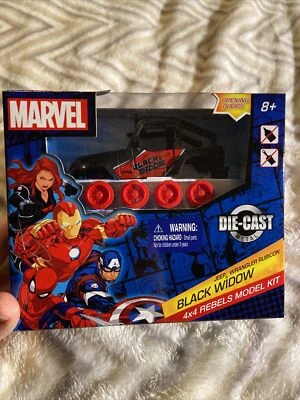 Marvel Black Widow 4x4 Rebels Model Kit Jeep Wrangler Rubicon Die-Cast Metal - Image 1 of 4