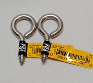 Schrauböse, #2 ODER #4 groß, Edelstahl - N220-467 oder N220-459 NEU 2ER-PACK - Bild 1 von 5