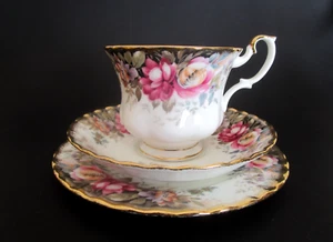 Vintage Royal Albert TEA Trio AUTUMN ROSES 1981 Bone China - UNUSED NEW - Picture 1 of 6