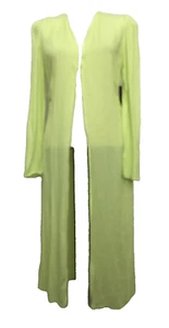 NO BOUNDARIES Lime Green Long Sleeve Side Cut Kimono Robe/Cover Sz. S/M * - Picture 1 of 10