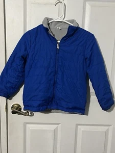 Blue Winter Coat Size 8 Boy’s With A Furry Inside - Picture 1 of 6